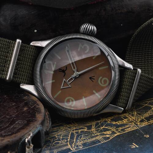 Aviator Watch 1 7/8in B-Watch XXL Military Vintage Style Steampunk Aviation
