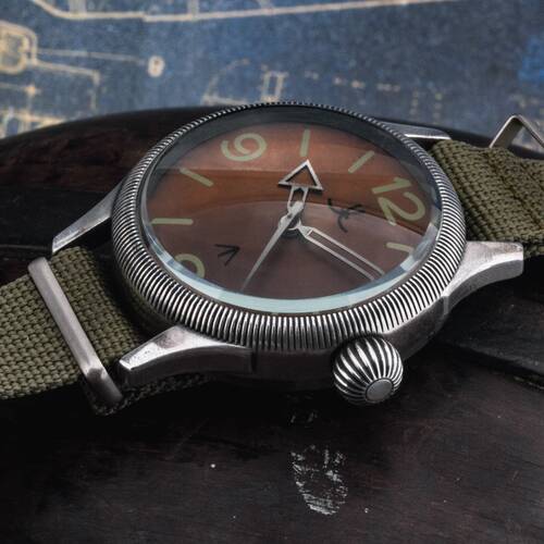 Aviator Watch 1 7/8in B-Watch XXL Military Vintage Style Steampunk Aviation
