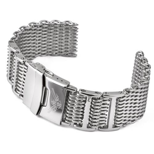 Milanaise Shark Mesh Watchband Polished 4x H-Link M. Screw 10685.2oz Stainless