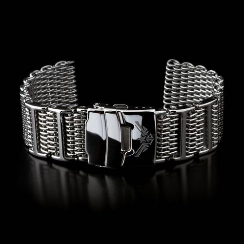 Milanaise Shark Mesh Watchband Polished 4x H-Link M. Screw 10685.2oz Stainless
