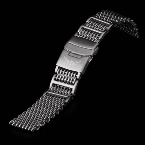 Milanaise Shark Mesh Montre Bracelet Mat 4x H-Link Avec Vis 316L Acier Inox