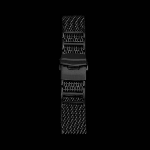 Milanaise Shark Mesh Watchband Black 4x H-Link M Screw 10685.2oz Stainless Steel