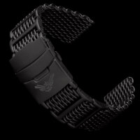 Milanaise Shark Mesh Watchband Black 4x H-Link M Screw 10685.2oz Stainless Steel