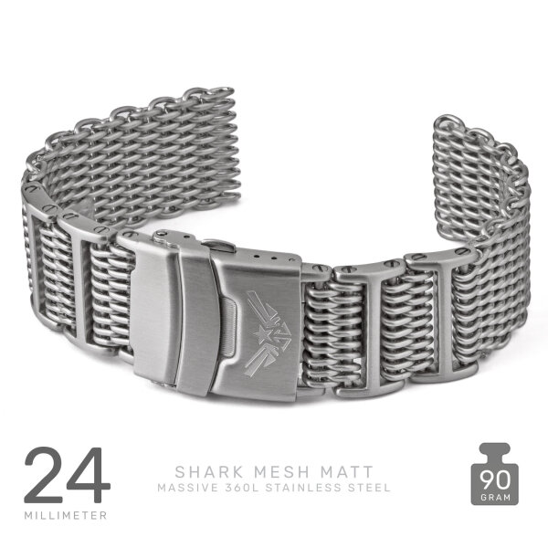 SHARK MESH "matt" massiv 4H-Glieder 24 mm