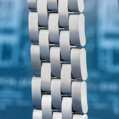 Inox Montre Bracelet Poljot Massif 20 MM - 5 N?ud Satiniert- Infraction Droit