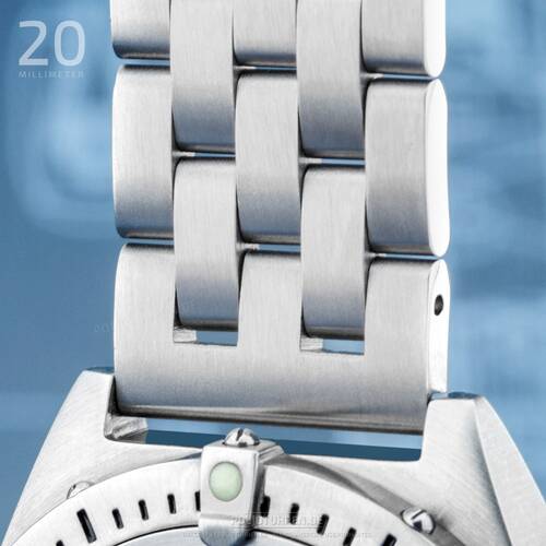 Stainless Watchband Poljot Solid 0 25/32in - 5 Knot Satiniert- End Size Straight
