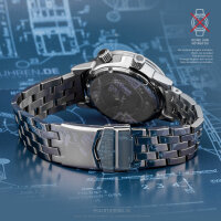Watchband Poljot Stainless Solid 0 23/32in - 5 Knot - Polished - Push Straight