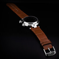 Watchband Braun Poljot Basilika 0 25/32in With Clipping Alligator Croco Imprint