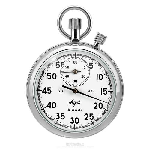 Stopwatch Mechanical Timekeeper - Agat - 1/5 Sec. ,30 Min, Sturdy Russia