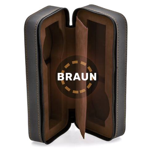 Watch Box Case Travel Braun Velvet For Auto & 2