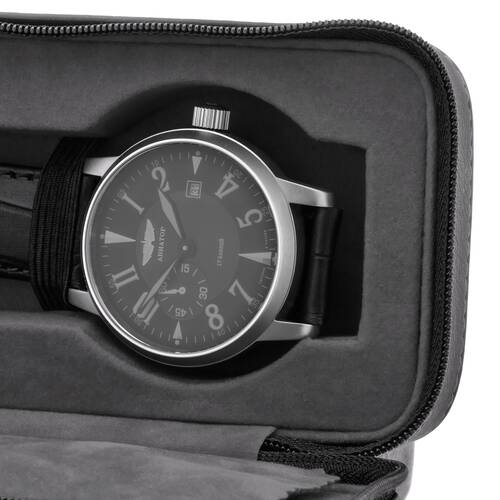 Uhrenbox Uhrenetui Reiseetui Uhr - Grau - 2 Uhren Uhrbox Etui - VELVET Stil