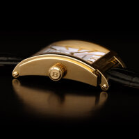 BURAN Square Poljot Handaufzug 2614.02/1066511 Russische Uhr gold Lederband