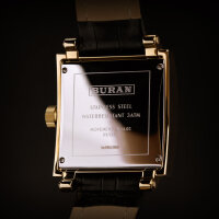 BURAN Square Poljot Handaufzug 2614.02/1066511 Russische Uhr gold Lederband