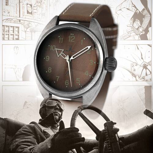 Military Aviator Watch 1 7/8in Diesel Punk Mens Retro Aviation Steampunk Solid