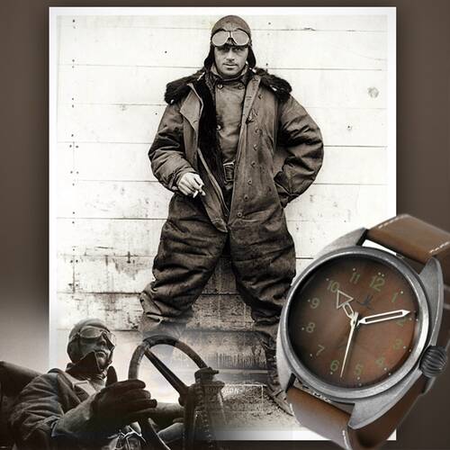 Military Aviator Watch 1 7/8in Diesel Punk Mens Retro Aviation Steampunk Solid