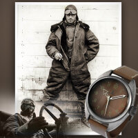 Aviation STEAMPUNK Militär Fliegeruhr 48mm DIESELPUNK retro Uhr massiv
