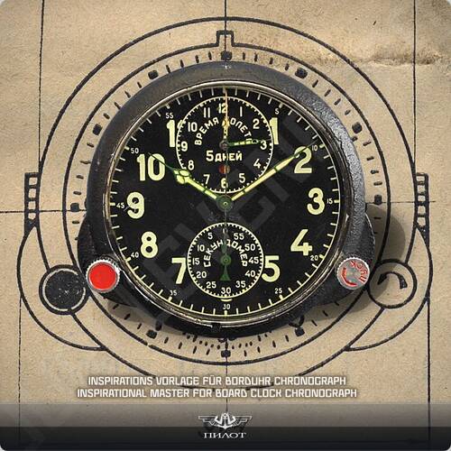 Poljot 3133 Cronógrafo 6XM Marine Cronómetro de Nave Reloj Hombres Rusia