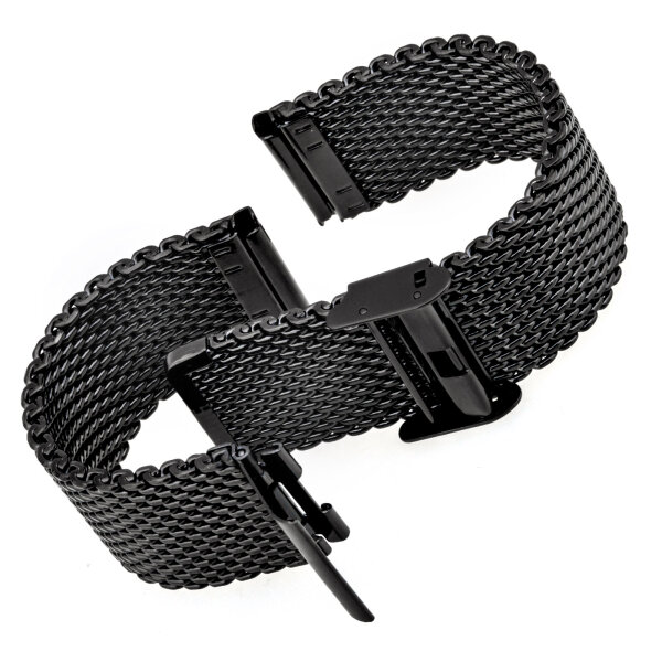 Milanaise Ø 22mm Schwarz matt gebürstet