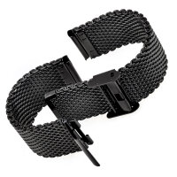 Milanaise Ø 22mm Schwarz matt gebürstet