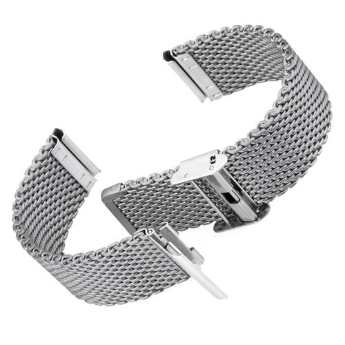 Milanaise Bracelet Watch Stainless Steel Silver Black Gold Rose Mesh Loop 0.71 Shiny polished