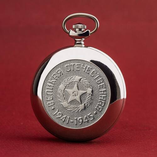 Pocket Watch Molnija 3602 - Medal Des 2. World War - II Wk Russian Watch Roman