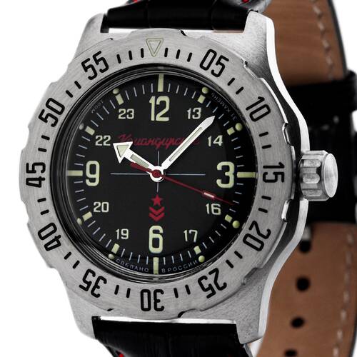 Komandirskie Vostok 24 Hour Watch K-35 Automatic 2415/350515 Timepiece Mechanic