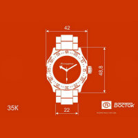 Komandirskie Vostok 24 Hour Watch K-35 Automatic 2415/350515 Timepiece Mechanic