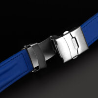 UHRENARMBAND 18mm 20mm WASSERFEST Faltschließe Kautschuk blau schwarz Gummi
