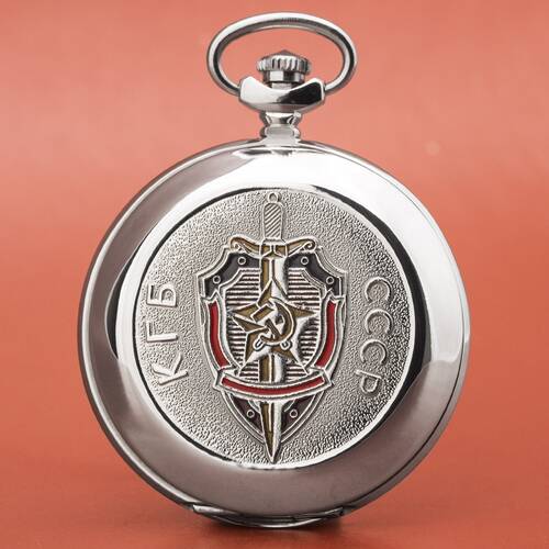 Pocket Watch Molnija 3602 - Kgb USSR Cccp - Russian - Hammer And Sickle Shaped