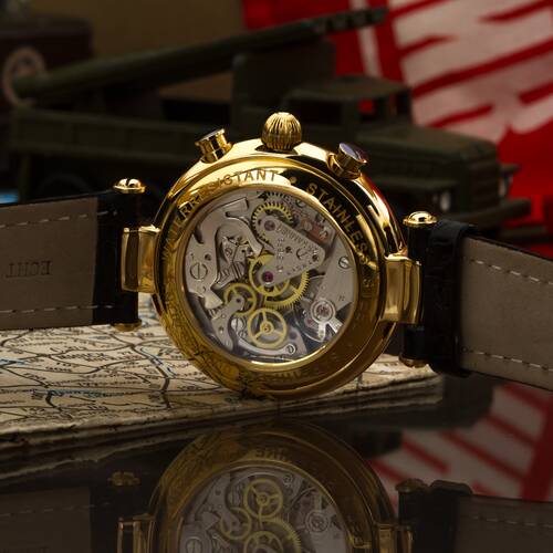 Poljot Basilika Chronograph 31679 russische mechanische Uhr Mondphase Golden Age