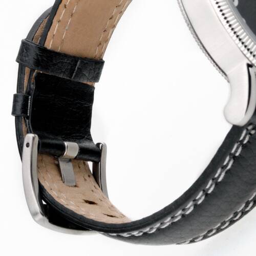 Pilot Watchband Aviator Watch Black Leather Bracelet B-Watch Jet Band 0.94
