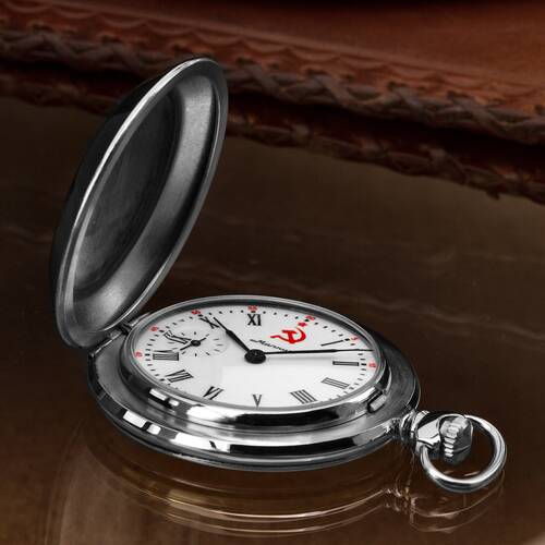 MOLNIJA 3602 Taschenuhr 1 Rubel UdSSR Motiv russische mechanische Uhr