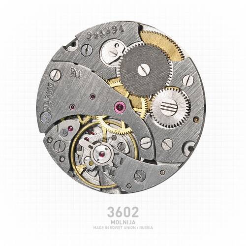 MOLNIJA 3602 Taschenuhr 1 Rubel UdSSR Motiv russische mechanische Uhr