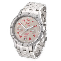 Poljot 3133 Chronograph Pilot Orlan Red And Blue Russian...