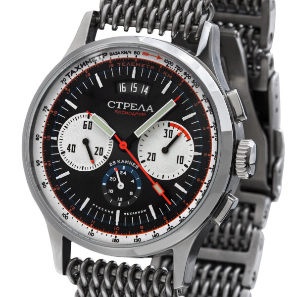 Strela " Kosmodrom " Chronograph 31681 Poljot Caliber Russian Analog Watch