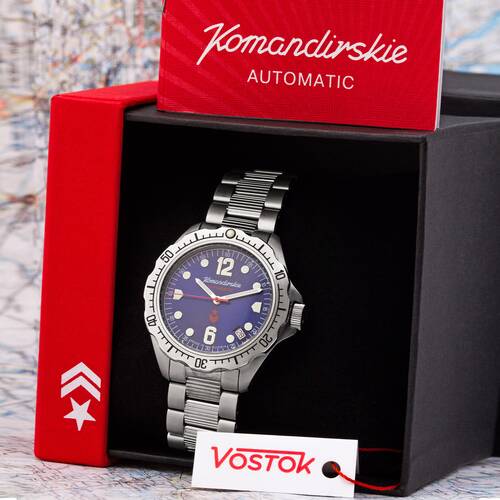 Vostok Komandirskie 2416/480514 Y 2416/480614 Military Ruso Reloj Automtico 2416/480514-blau