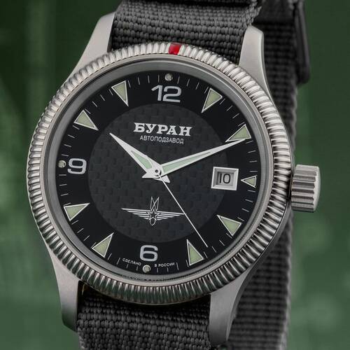 Buran Automatic 2824-2 Russian Analog Watch Aviator Watch Mineral Glass 2824/6501720-matt