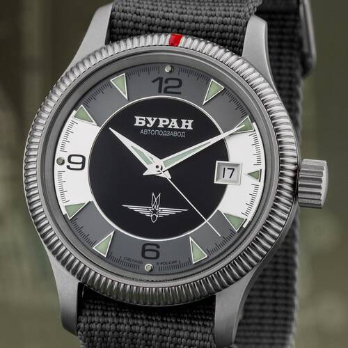 Buran Automatic 2824-2 Russian Analog Watch Aviator Watch Mineral Glass 2824/6501721-matt