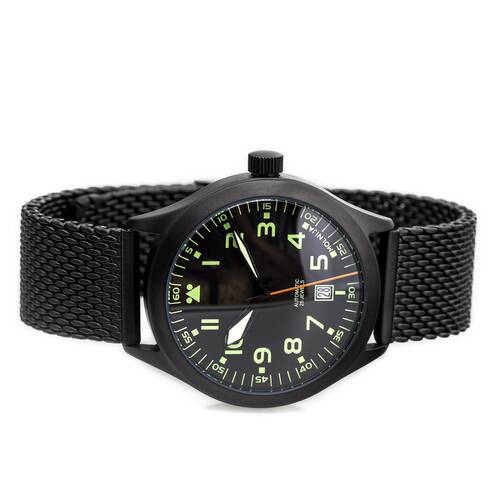 Aviation Aviator Watch Automatic Analog Military Watch Russia TMP2824 Series Black Gehuse-12-Stunden