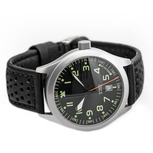 Aviation Aviator Watch Automatic Analog Military Watch Russia TMP2824 Series Silver Gehuse-12-Stunden
