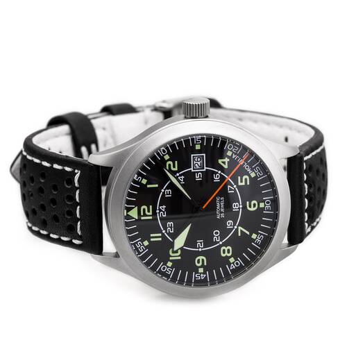 Aviation Aviator Watch Automatic Analog Military Watch Russia TMP2824 Series Silver Gehuse-24-Stunden