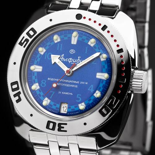 Taucheruhr VOSTOK Automatik 2416/710440 DIVER 20ATM mechanisch 71K Uhr 