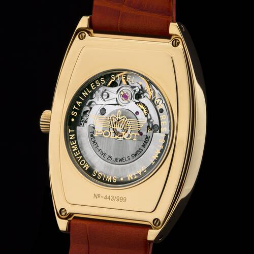 Automatik Uhr POLJOT elegant russische mechanische Uhr 2824 TONNEAU gold