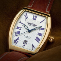 Automatik Uhr POLJOT elegant russische mechanische Uhr 2824 TONNEAU gold
