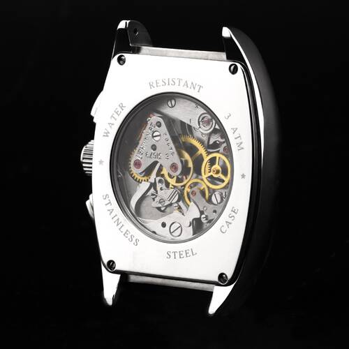 GLASBODEN für russische Uhren Poljot Chrono Tonneau Gehäuse Nr° 155 3133/1551001