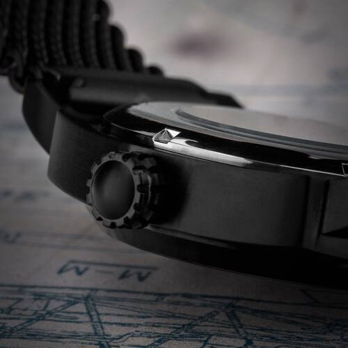 Analog Aviator Watch B-Watch Military Watch Pam Hand Wound Molnija 3603 Black