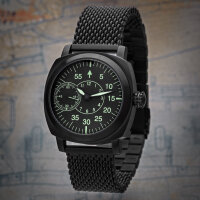Analog Aviator Watch B-Watch Military Watch Pam Hand Wound Molnija 3603 Black