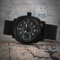 Analog Aviator Watch B-Watch Military Watch Pam Hand Wound Molnija 3603 Black