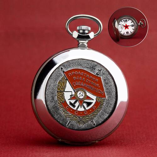 Pocket Watch Molnija 3602 II Wk - 2. World War Russia - Red Banner-Order USSR