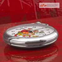 Vintage Pocket Watch Erotic Loving Couple Analog Molnija 3602 Jl Handpainted